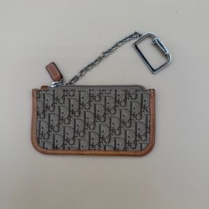 Vintage Galliano-Era Christian Dior Tan Oblique Trotter Key Cardholder Pouch